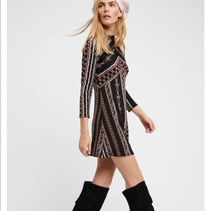 Free People “Stella” geometric print minidress S